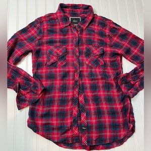 Rails Hunter Plaid Button Front Long Sleeve Shirt Flannel Medium Women 160